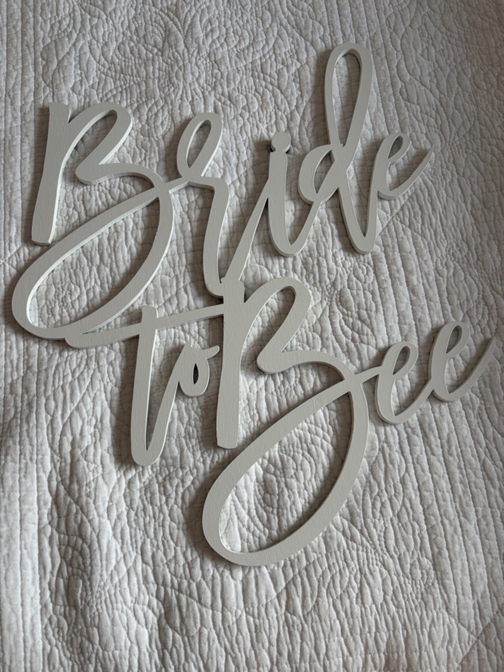 Bride To Be Wooden Sign in White